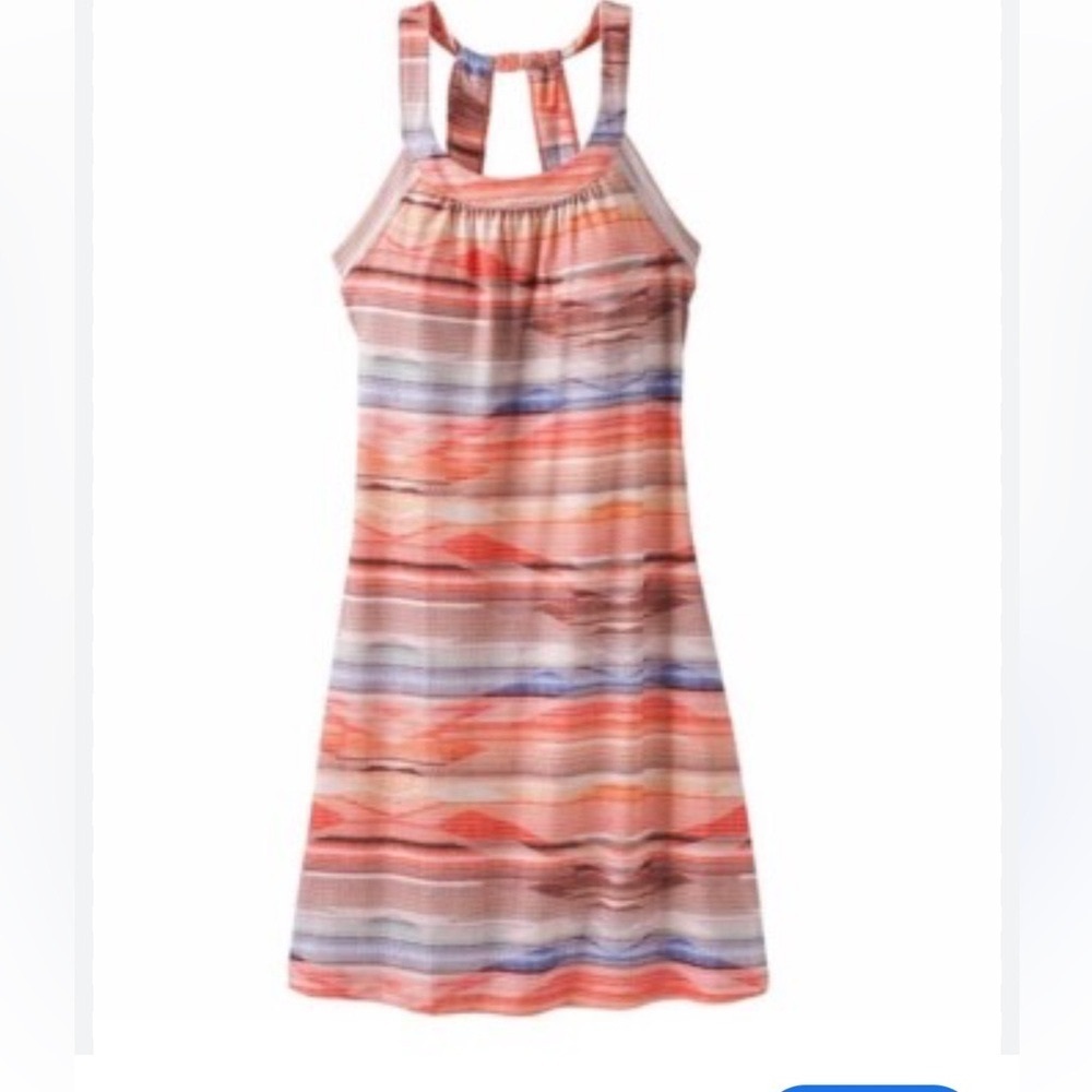 Prana Cantine Striped Active Wear Halter Dress - Women’s Medium - Picture 1 of 15